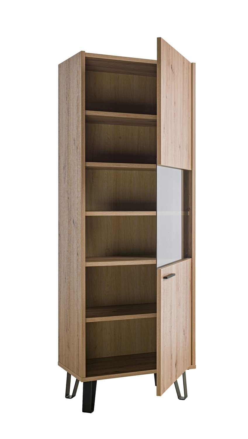 Composad Vitruvia Vetrina 1 Anta Rovere Miele Vetro