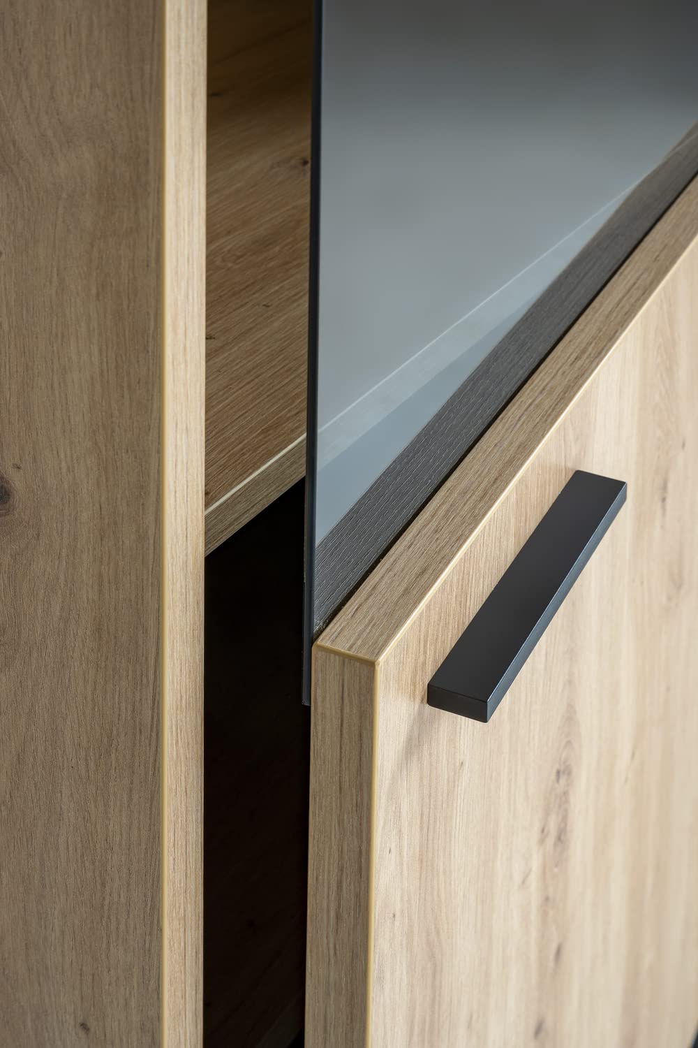 Composad Vitruvia Vetrina 1 Anta Rovere Miele Vetro