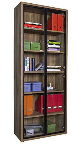 Composad Davinci libreria alta 2 ante vetro noce