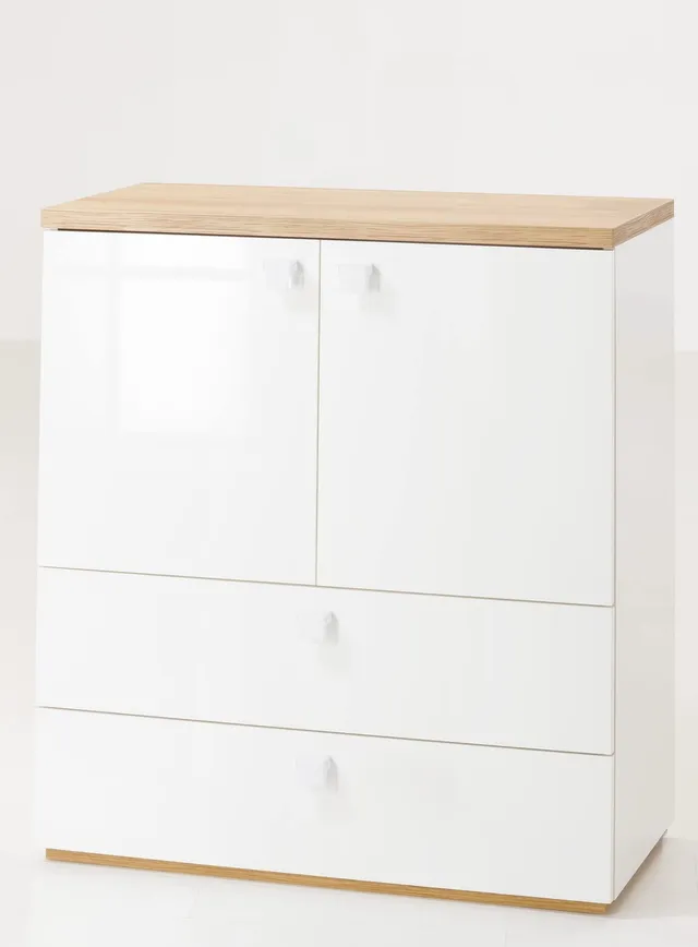 Composad Globo mobile contenitore rovere bianco 90x100 cm