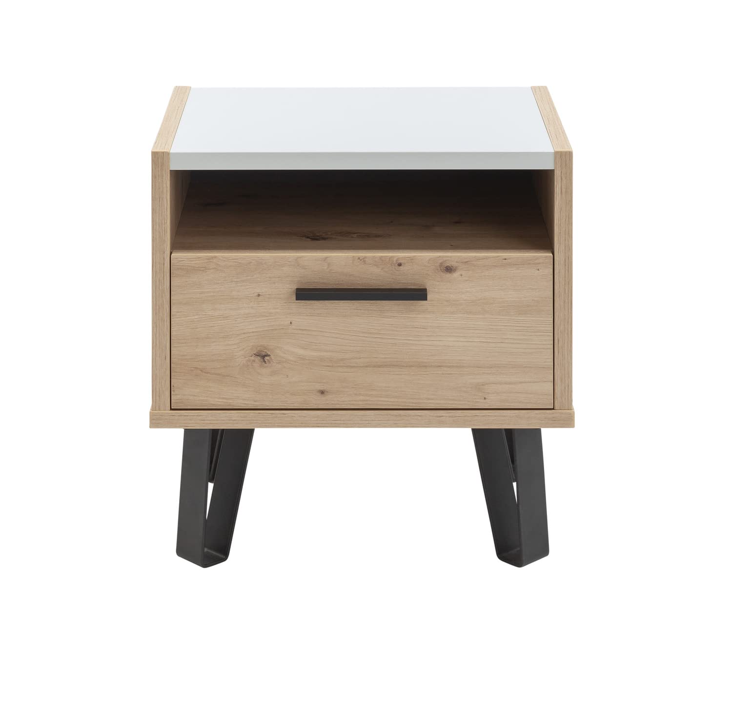 Composad Vitruvia Comodino 1 Cassetto Rovere Miele Grigio