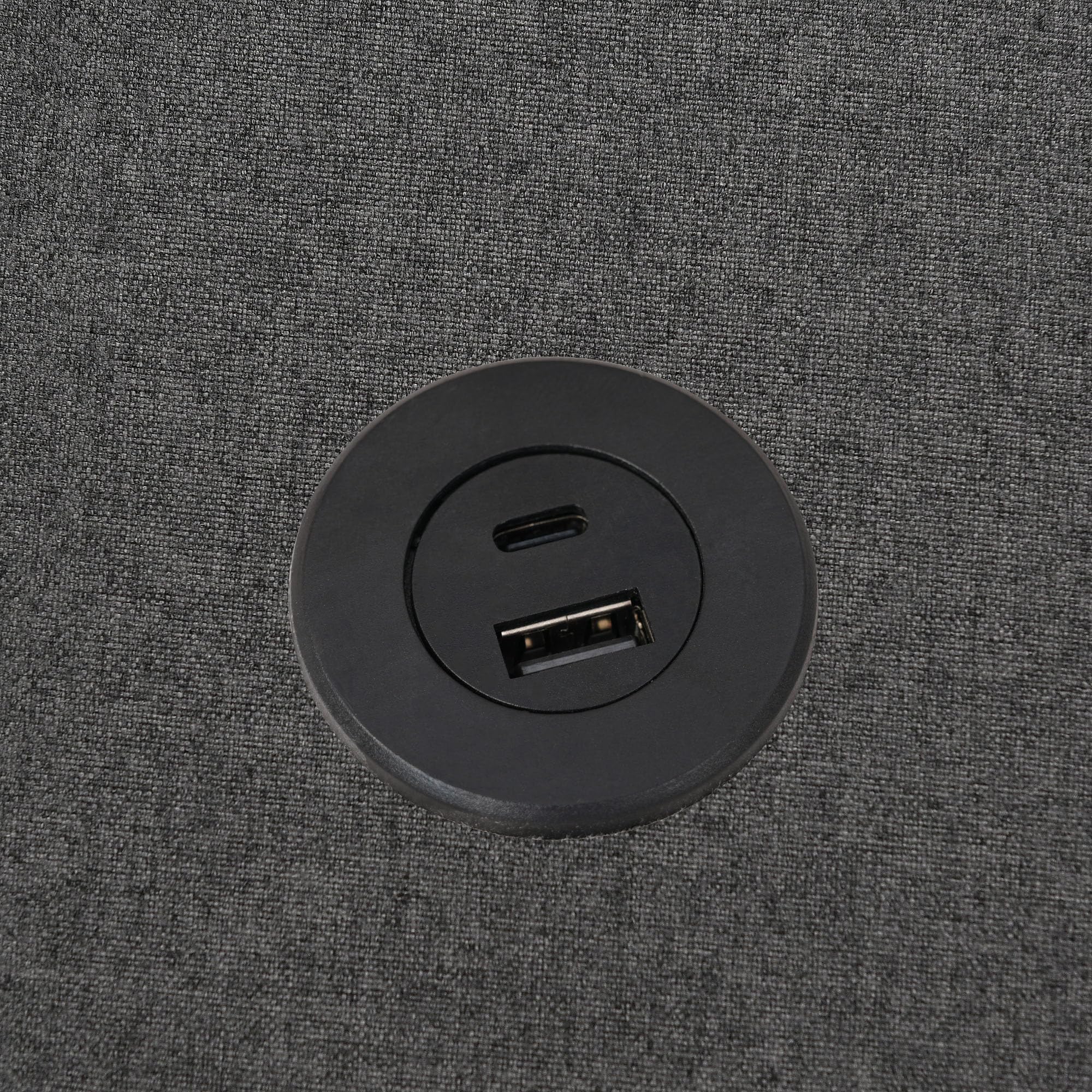 Dolamaní 822021AAB-11 Letto imbottito 90x200 grigio lino USB