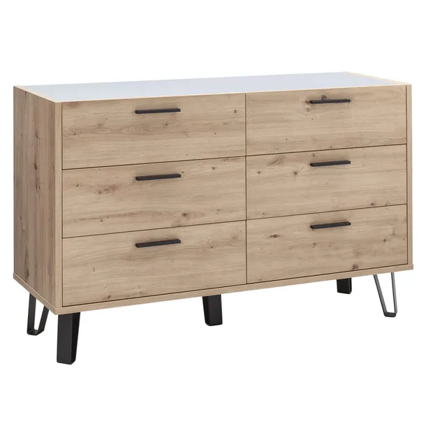 Composad Vitruvia comò 6 cassetti rovere grigio