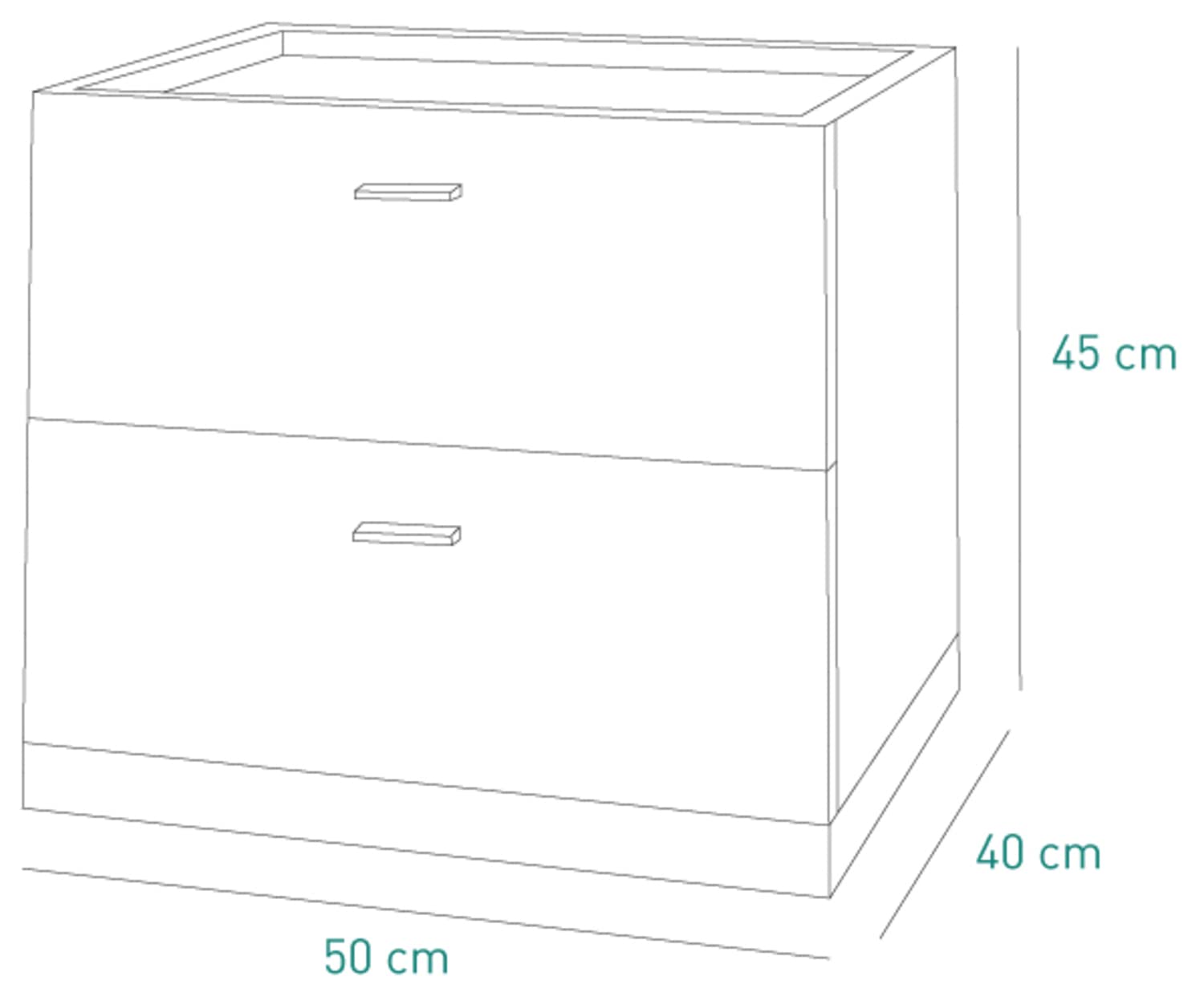 Composad Passacor comodino 2 cassetti bianco rovere