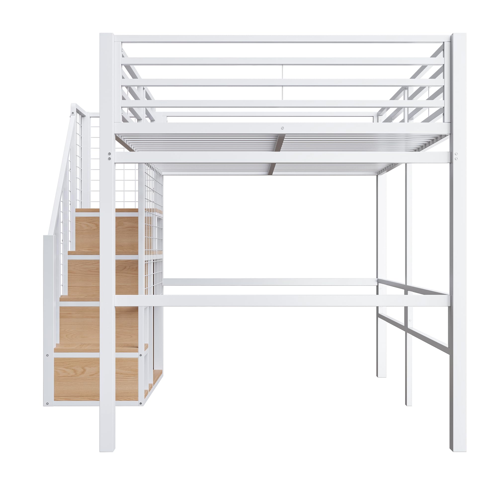 Dolamaní Letto a Soppalco 140x200 Bianco in Metallo