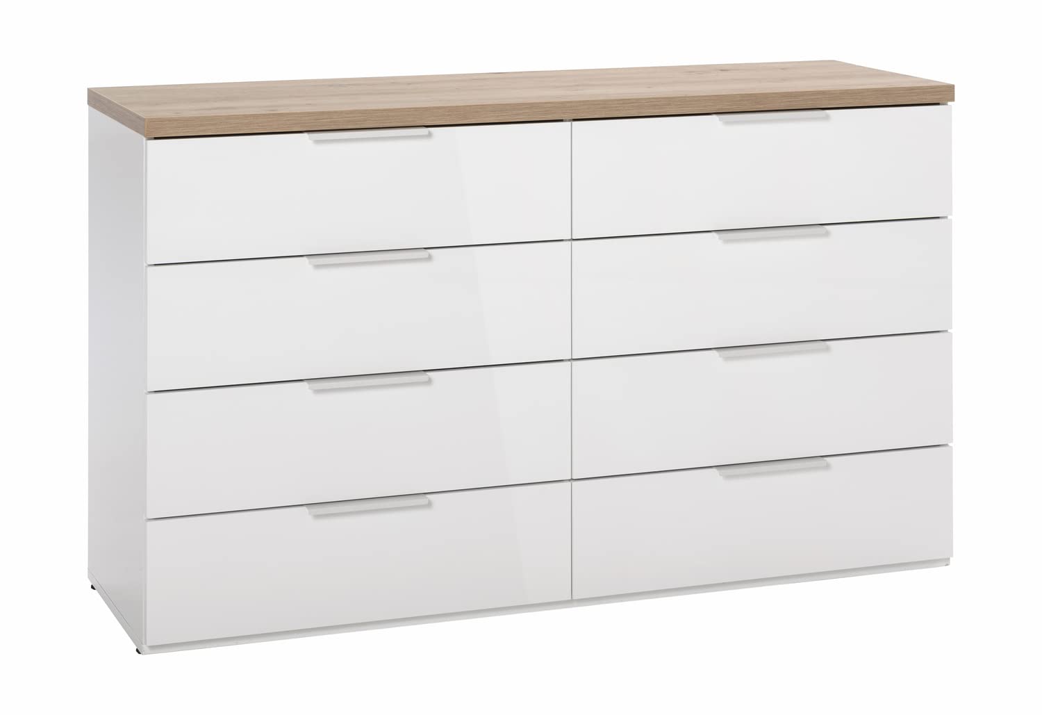 Composad Mundi cassettiera 8 cassetti 136 cm rovere bianco