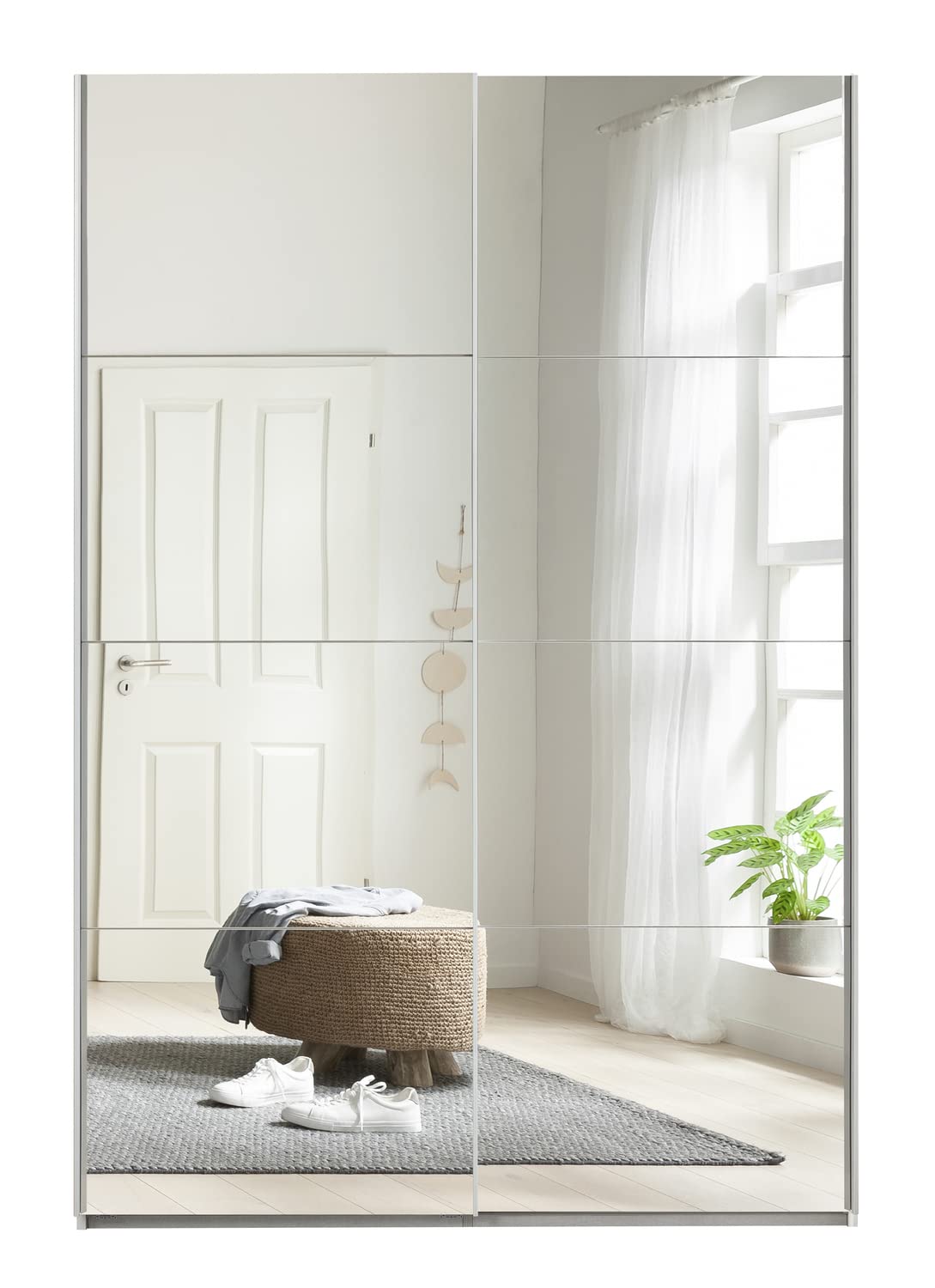 Composad Systema Armadio Scorrevoli 150 cm Bianco con Specchio