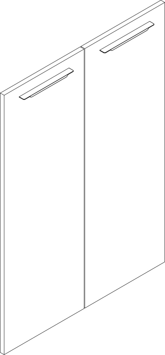 Composad Disegno coppia ante libreria cashmere 75x104,7 cm