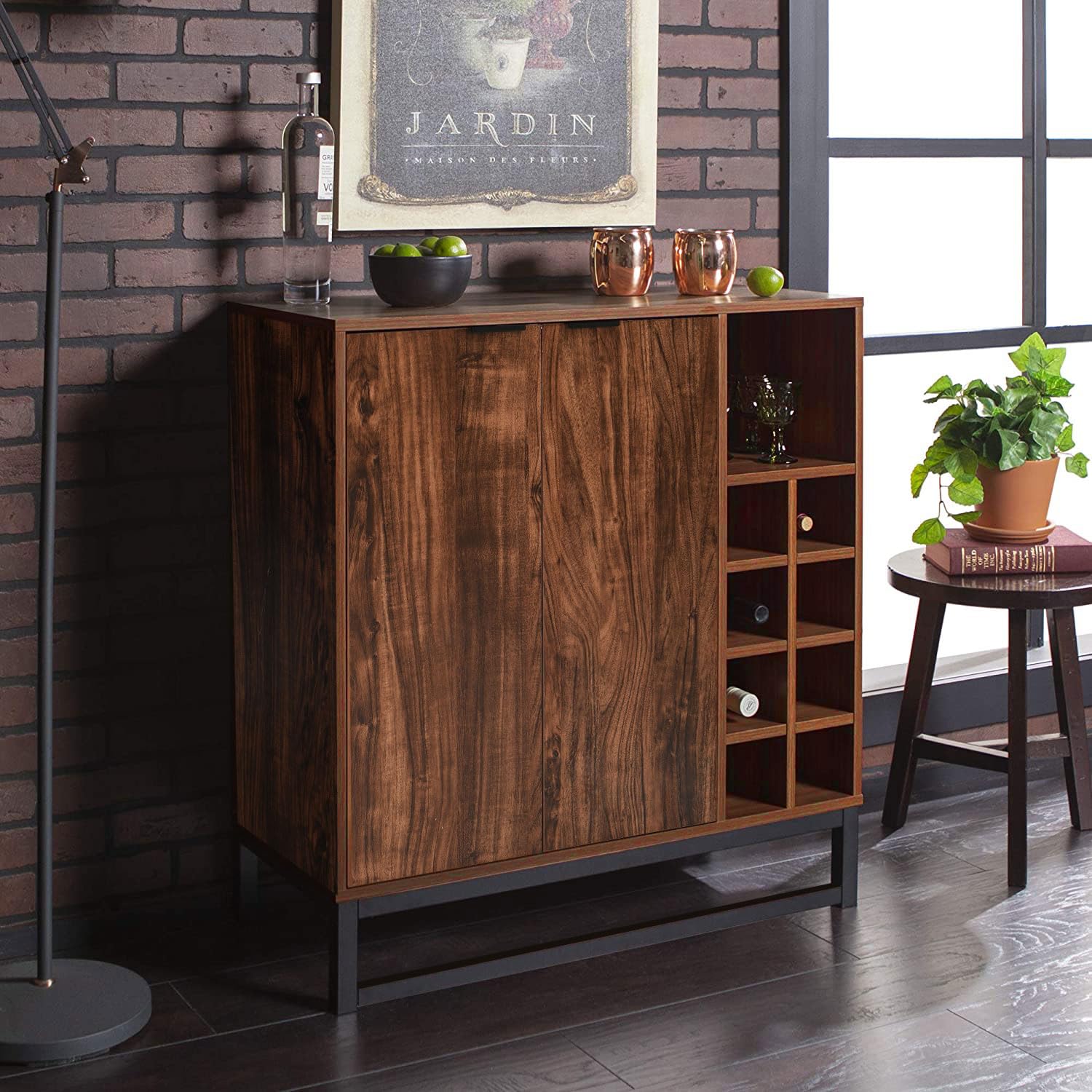 Dolamaní Credenza 86x75x36 cm ebano scuro 2 ante portavino