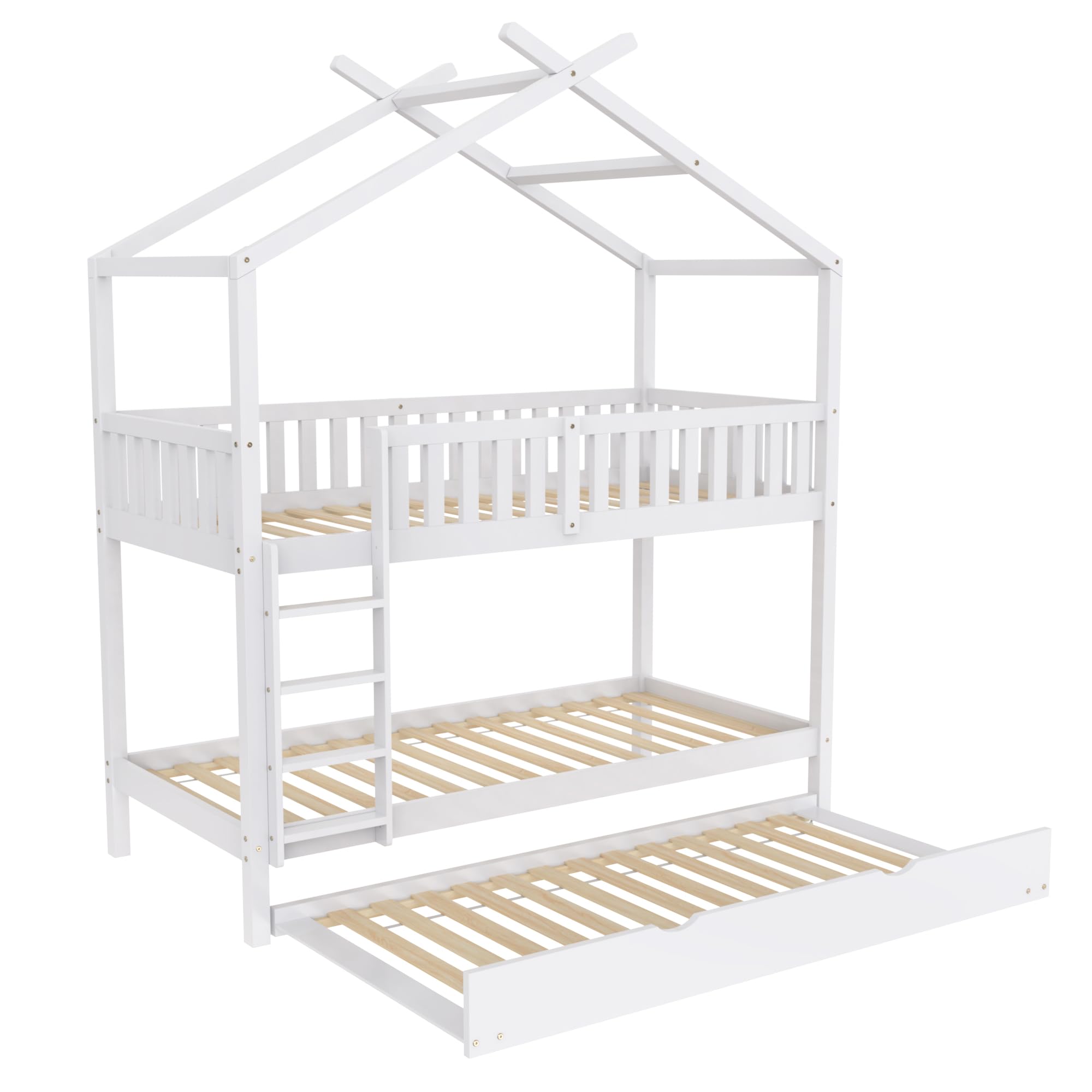 Dolamani letto a castello 90x200 con estraibile bianco