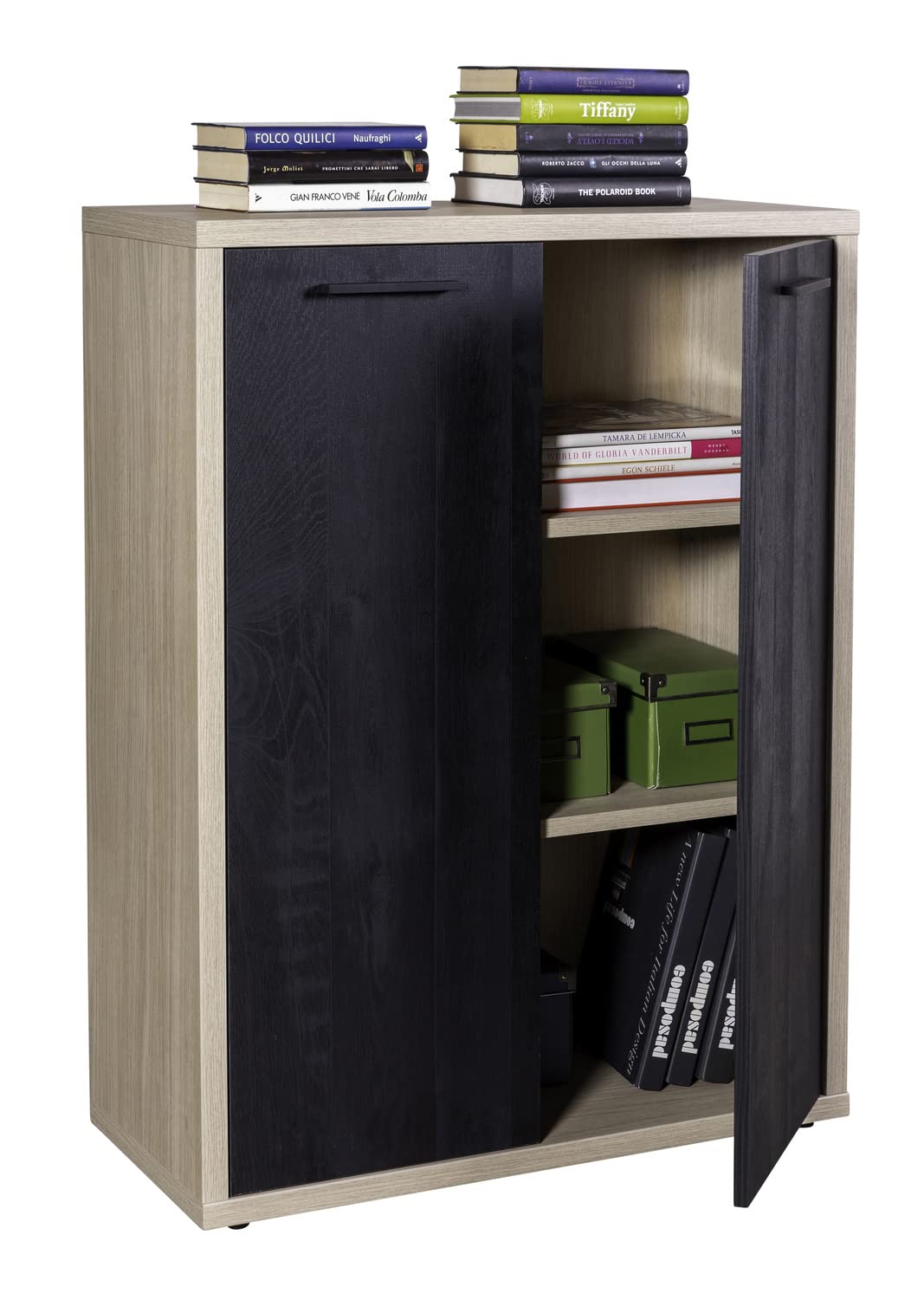 Composad Davinci 2 ante mobile contenitore rovere nero 81,6 cm