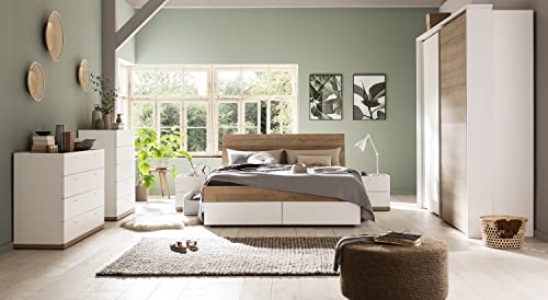 Composad Passacor comodino 2 cassetti bianco rovere