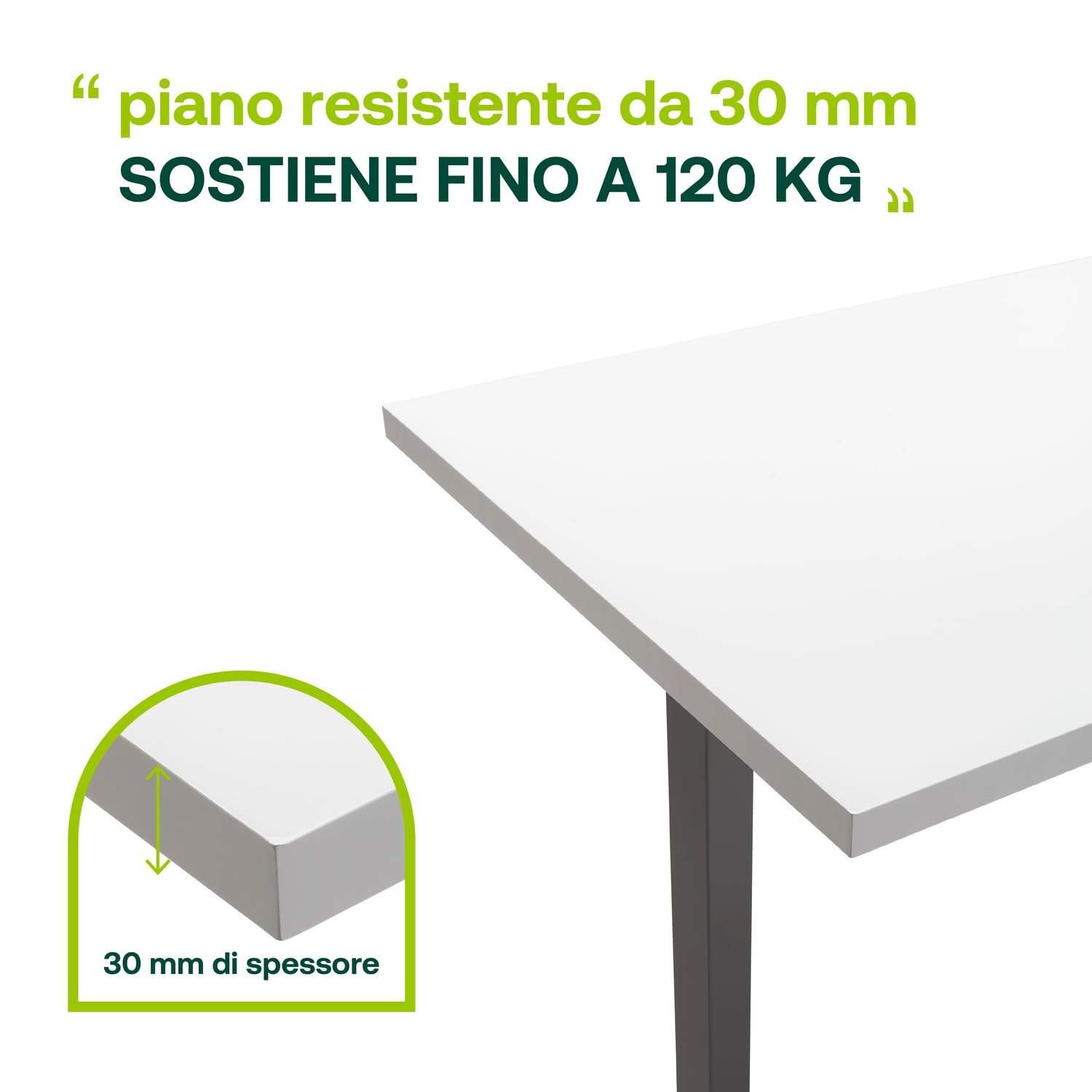 Composad Energia scrivania elettrica 150x69 bianco grigio scuro