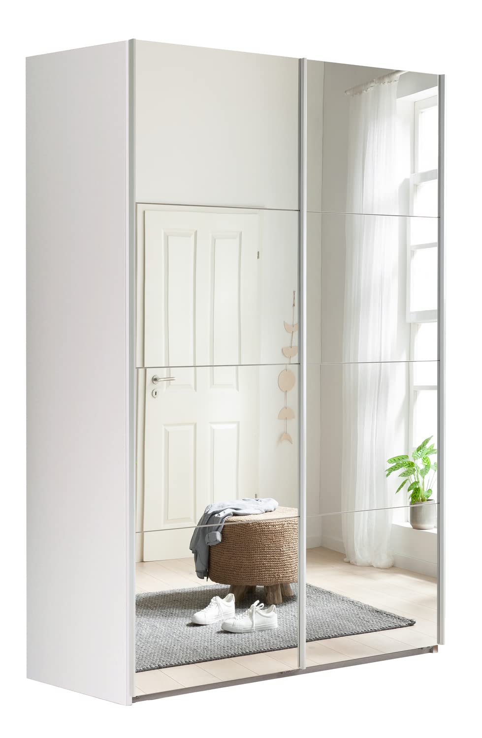 Composad Systema Armadio Scorrevoli 150 cm Bianco con Specchio