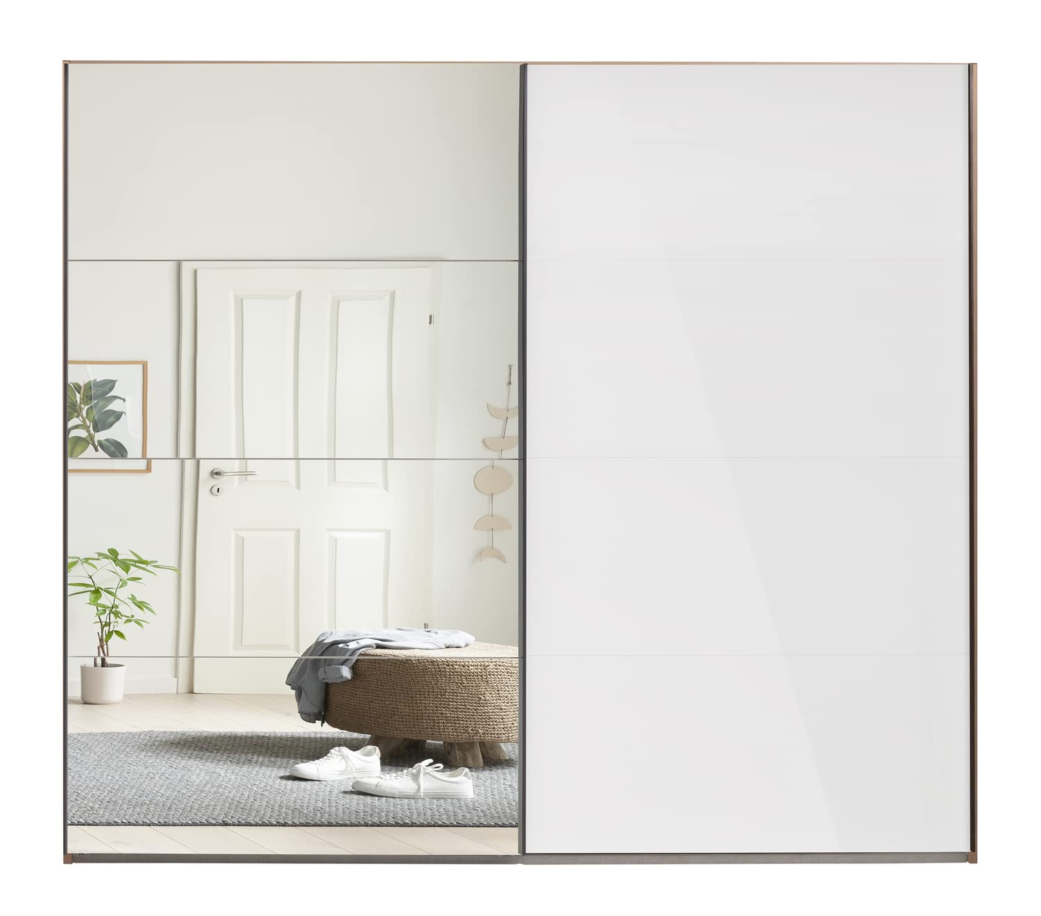 Composad Systema Armadio 2 Ante Scorrevoli Specchio 250 Rovere Miele