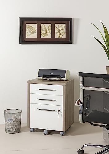 Composad cassettiera 3 cassetti rovere sonoma con ruote