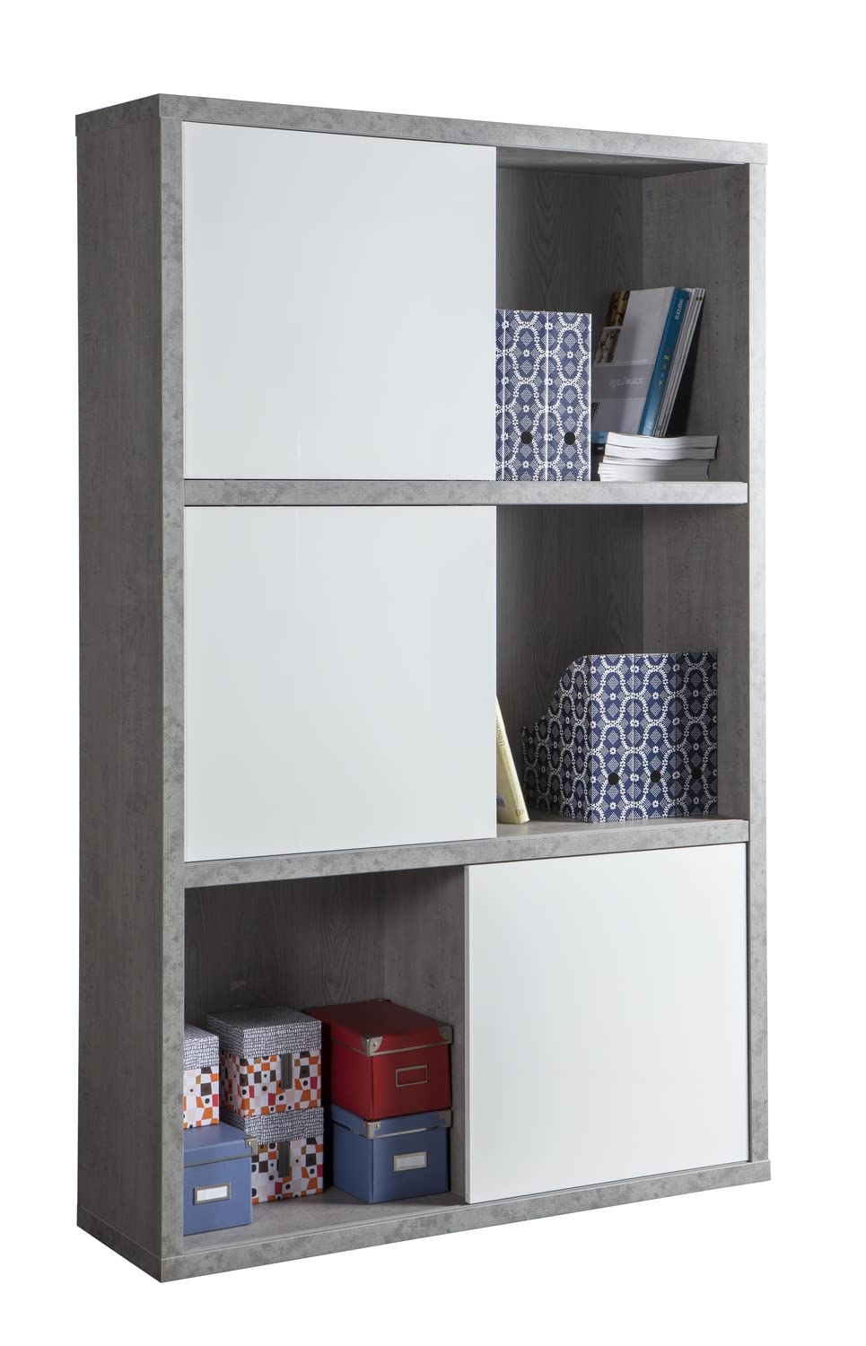 Composad Pratico Libreria Alta 120x195 Cemento Bianco