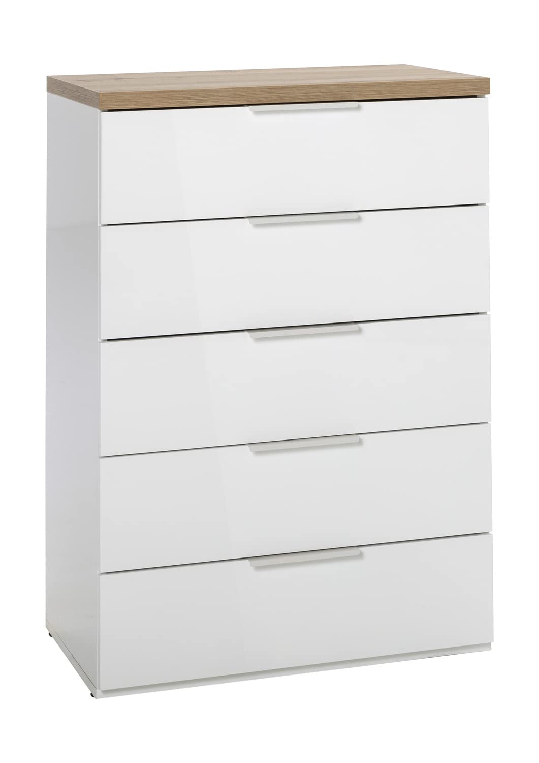 Composad Mundi Cassettiera 5 Cassetti Rovere Miele e Bianco