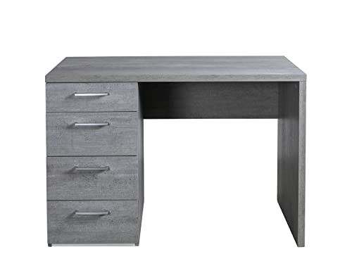 Composad Moneta scrivania 4 cassetti grigio cemento