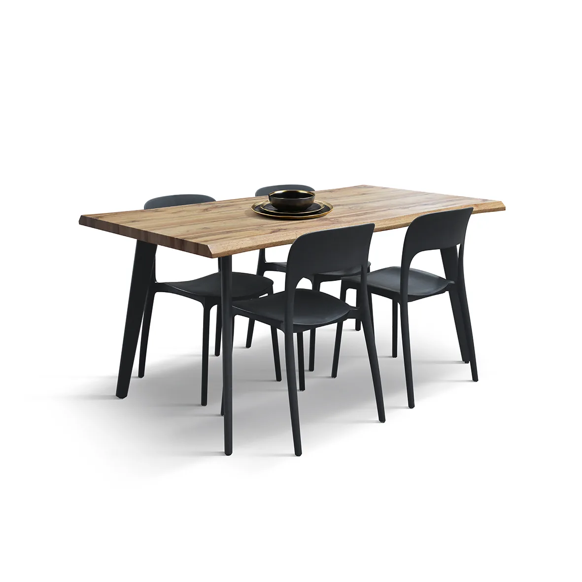EPOCANTICA Rovere Tavolo Fisso 160x90 Gambe Metallo Nero