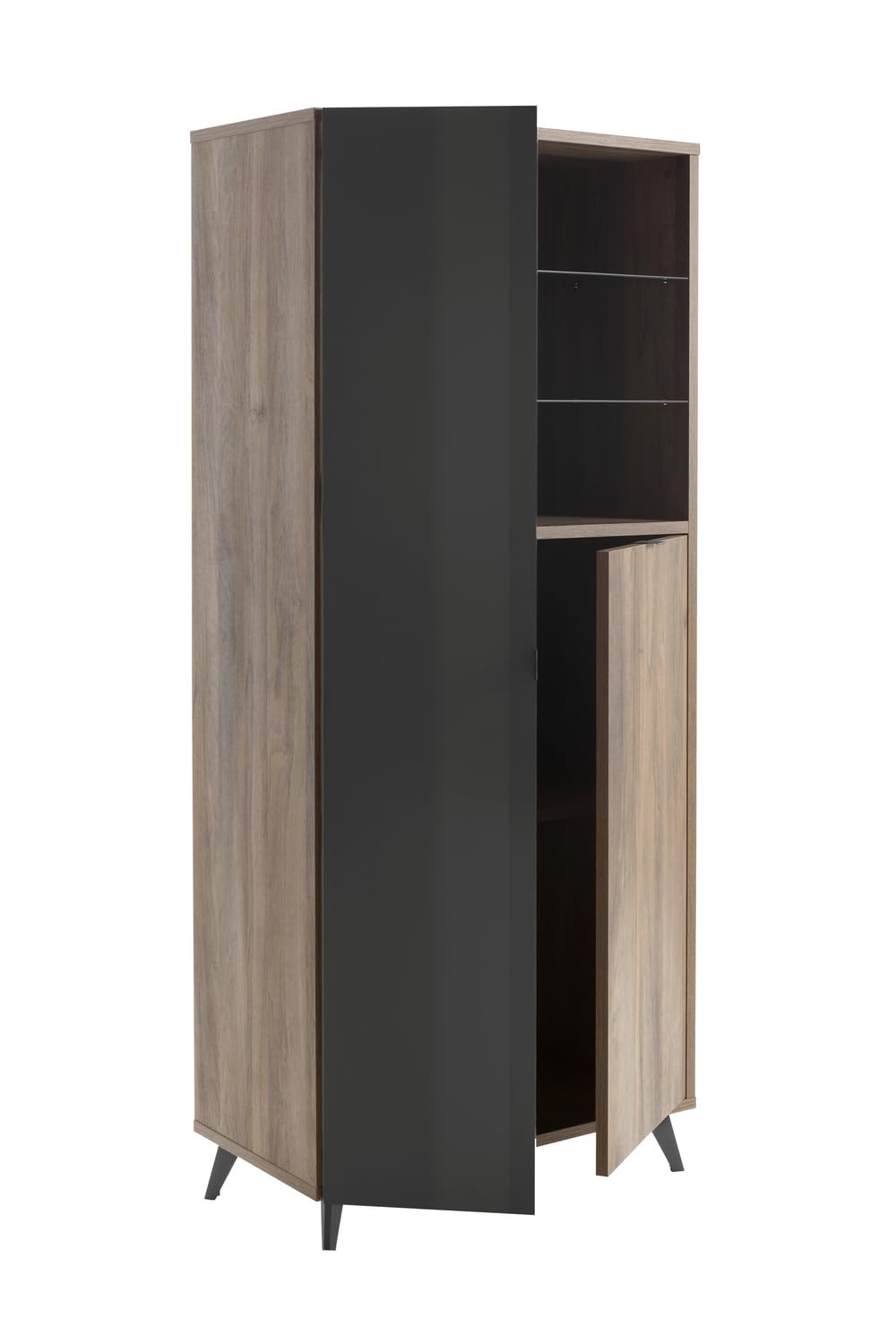 Composad Infinito colonna 2 ante 3 vani LED titanio noce