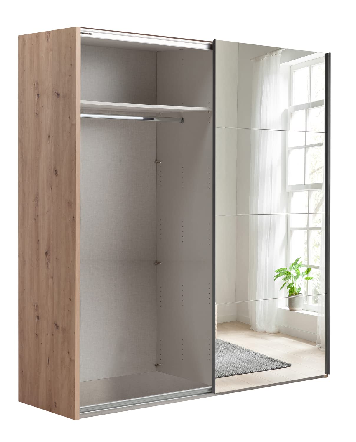 Composad Systema armadio 2 ante scorrevoli 200 specchio rovere miele