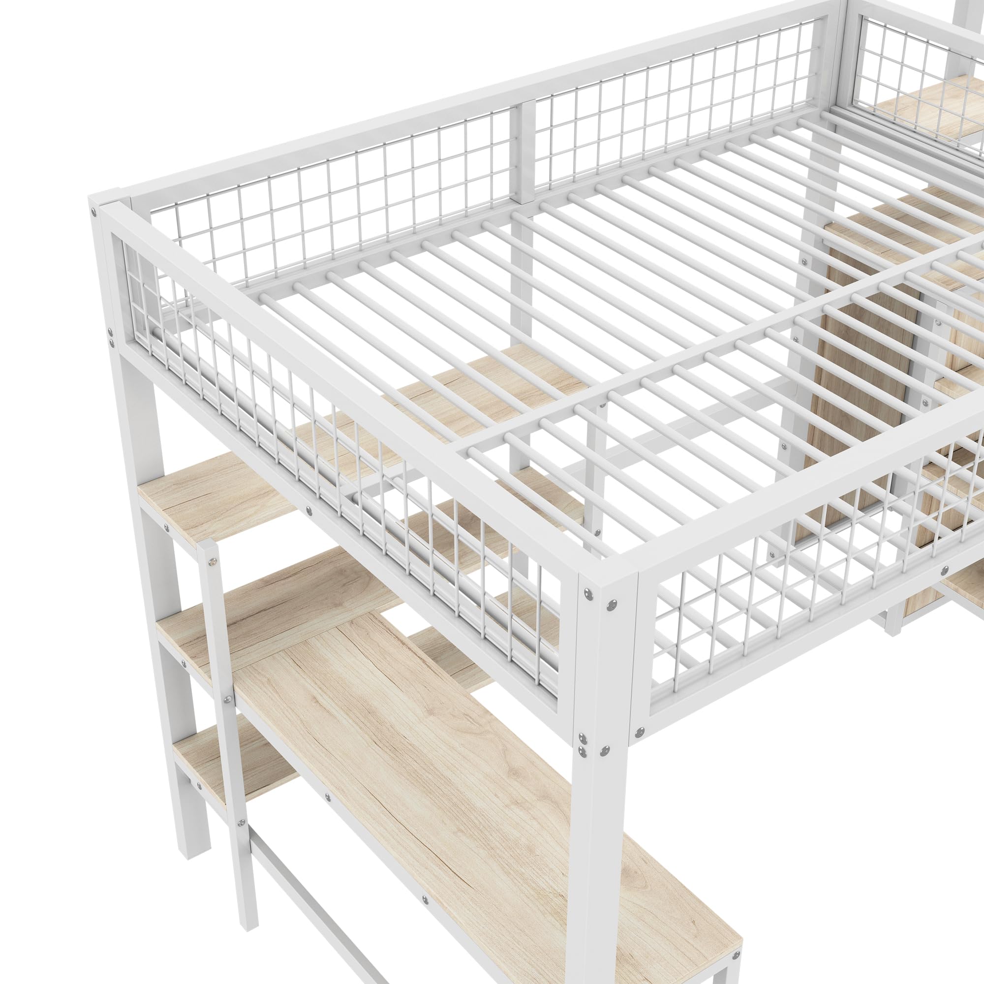 Dolamaní letto soppalco 140x200 bianco con scrivania