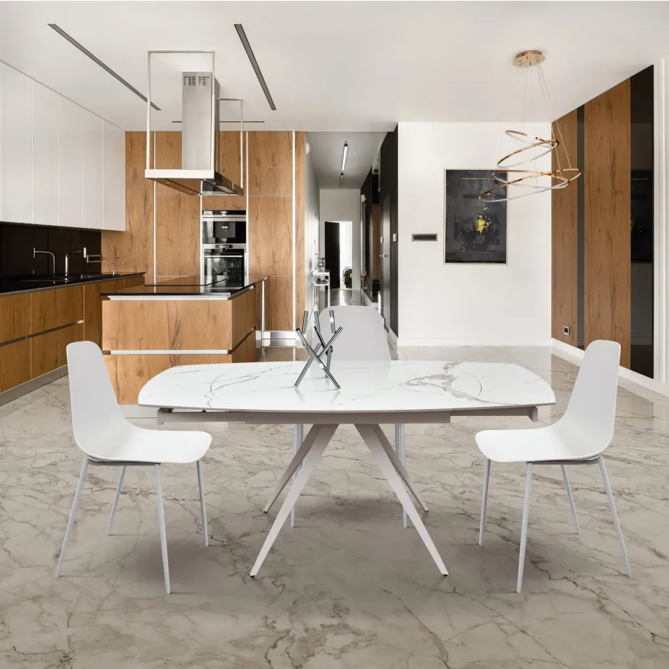 Epocantica Tavolo Allungabile Girevole Ceramica Marmo 180 cm
