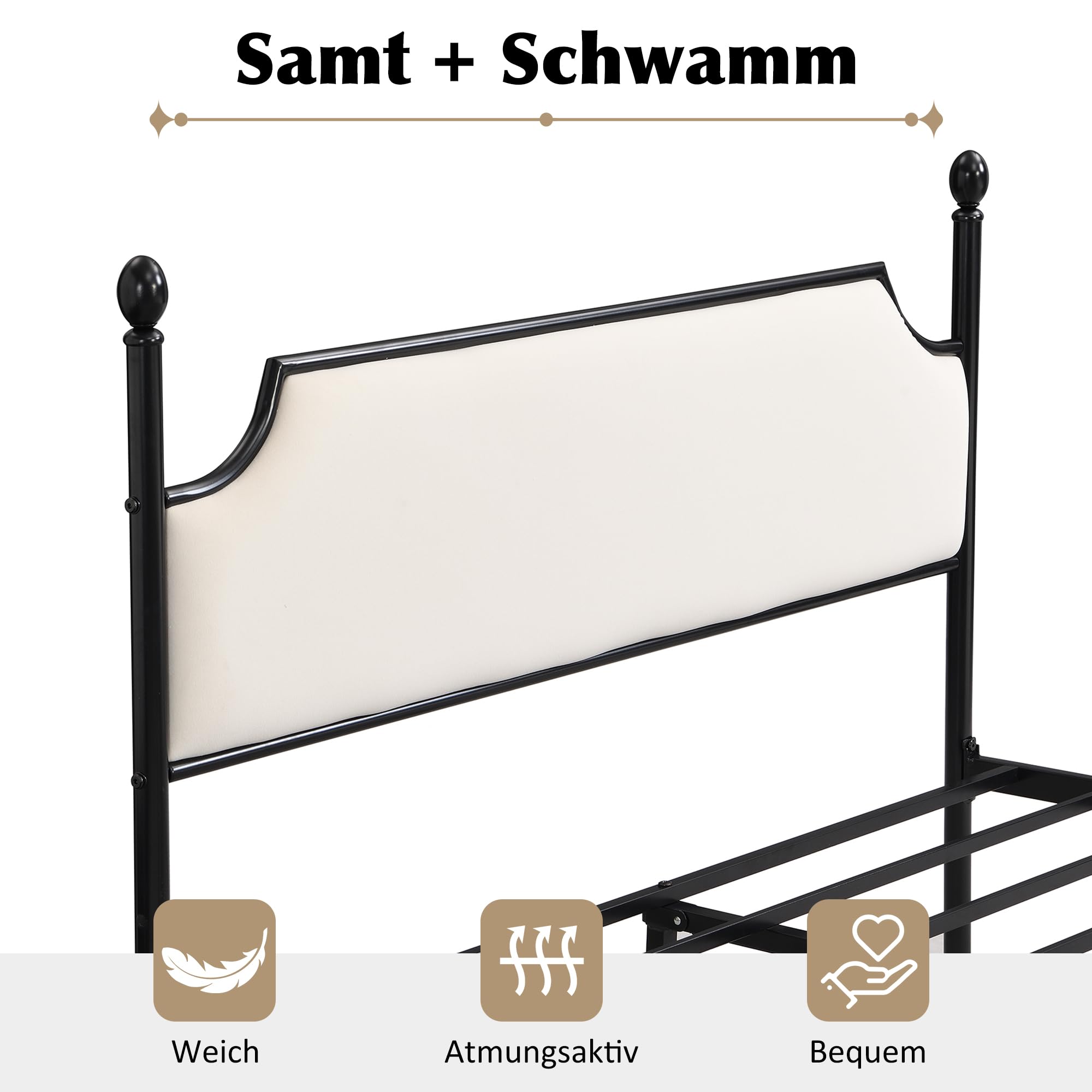 Dolamaní Letto in metallo 140x200 con rete a doghe
