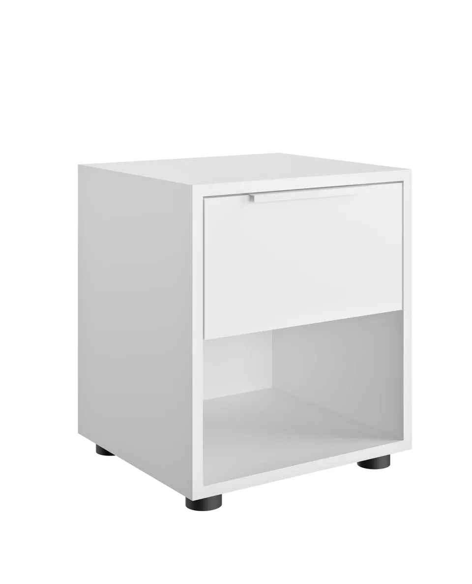 Composad Espresso 1 Cassetto 1 Vano Comodino Bianco 38 cm