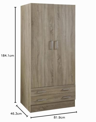 Composad Facile Armadio 2 Ante 2 Cassetti Rovere Sonoma 82x184 cm