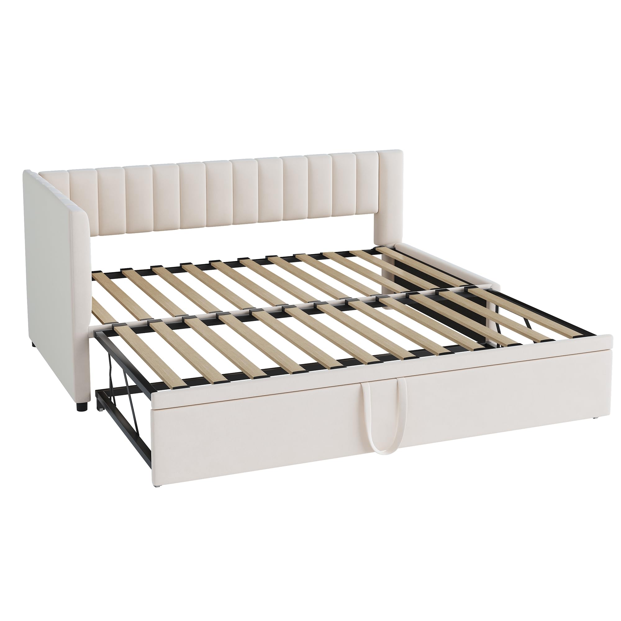 Dolamaní divano letto L beige velluto 90x200 estraibile
