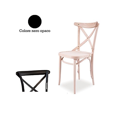 Iperbriko sedia legno faggio curvato nero opaco 51x51 cm