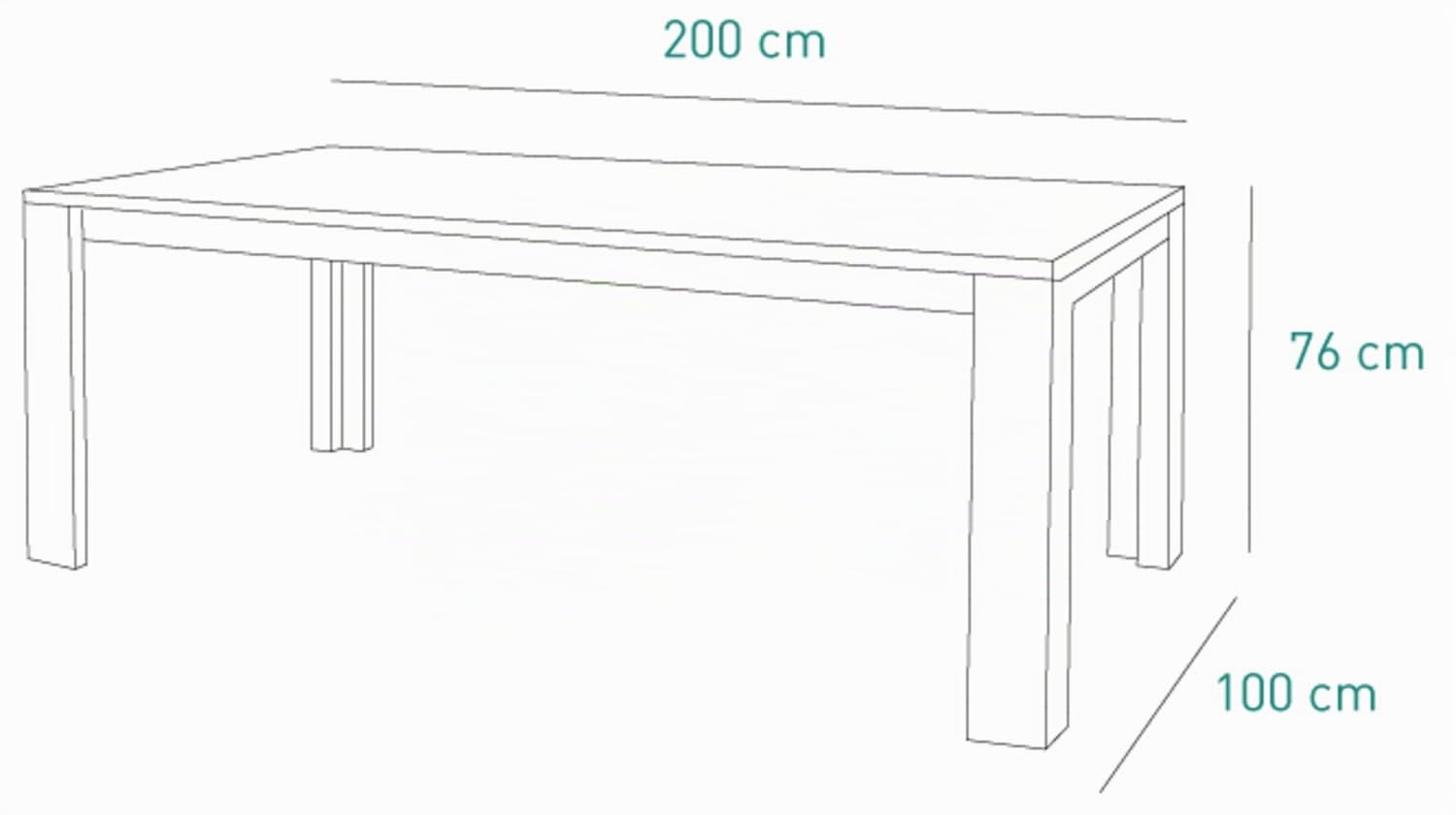 Composad Disegno Tavolo Fisso 8 Posti Rovere Sonoma 200 cm