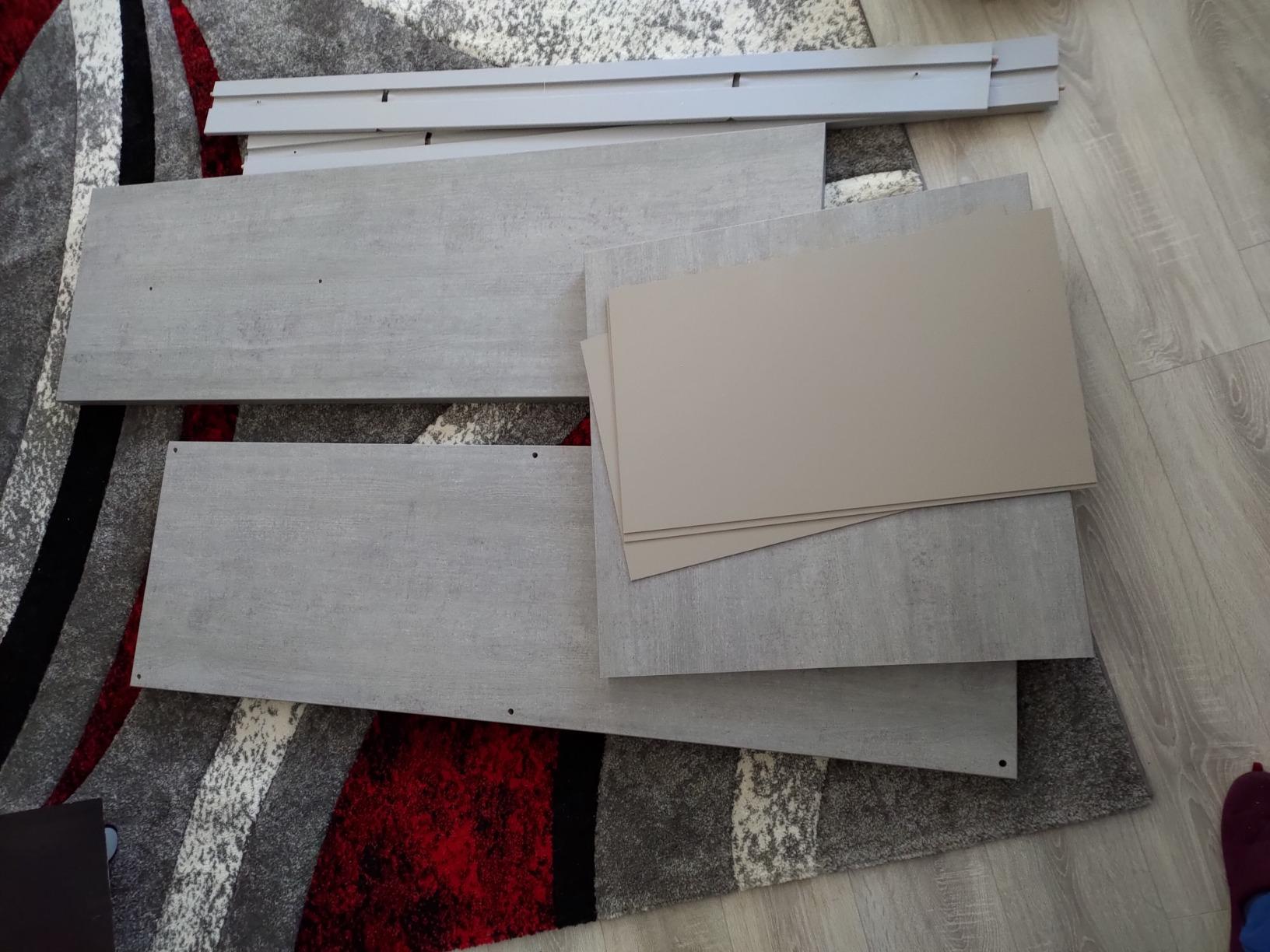 Composad Pratico Scrivania angolare 140x150 cemento bianco