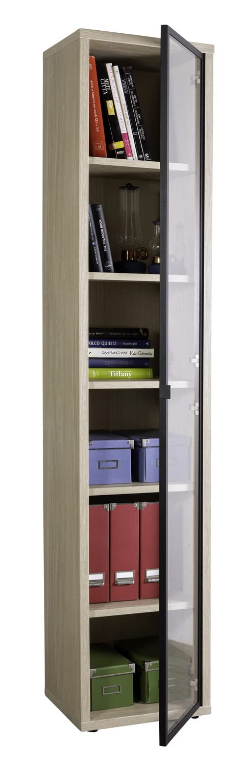 Composad DaVinci libreria alta 1 anta vetro rovere 44 cm