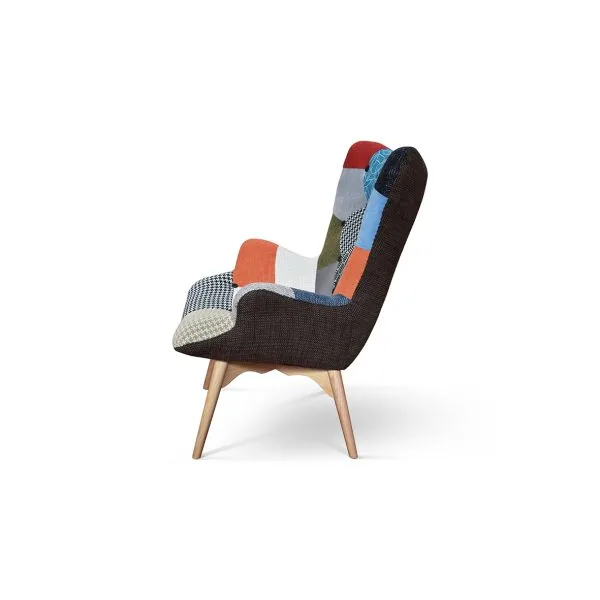 Epocantica Arlecchino poltrona patchwork multicolore bottoni