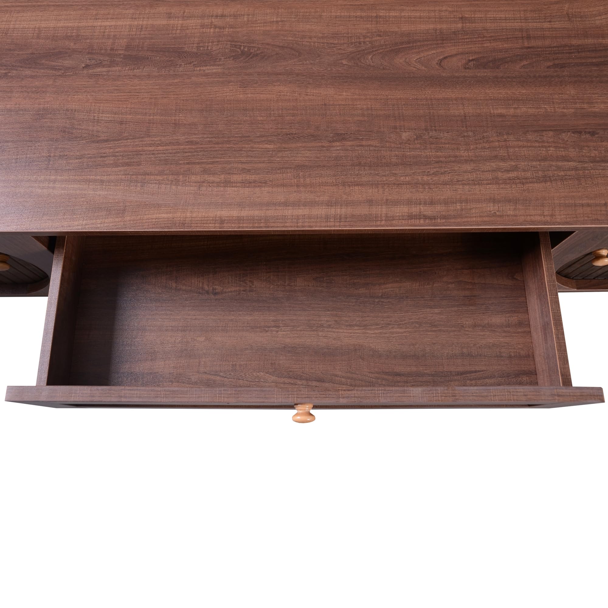 Dolamaní Mobile TV 170 cm Legno Scuro con Rattan 2 Ante