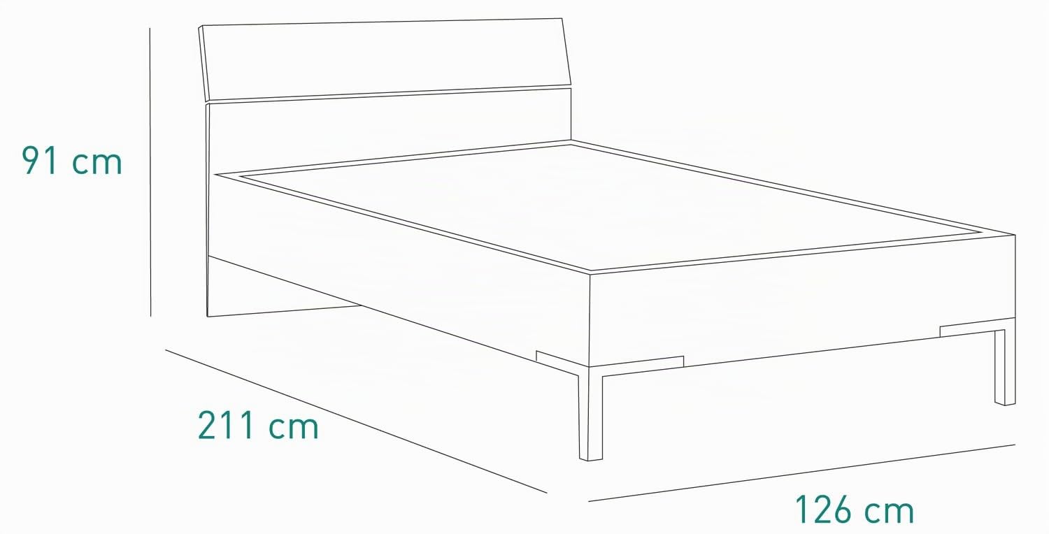 Composad Privilegio Letto Piazza e Mezza Bianco Laccato 120 cm