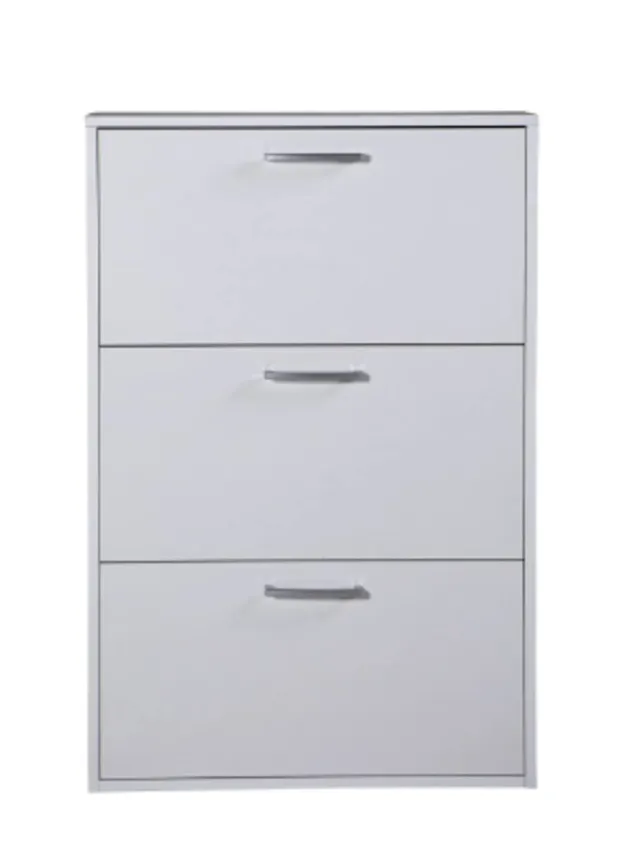 COMPOSAD Facile scarpiera 3 ribalte bianca 9 paia slim