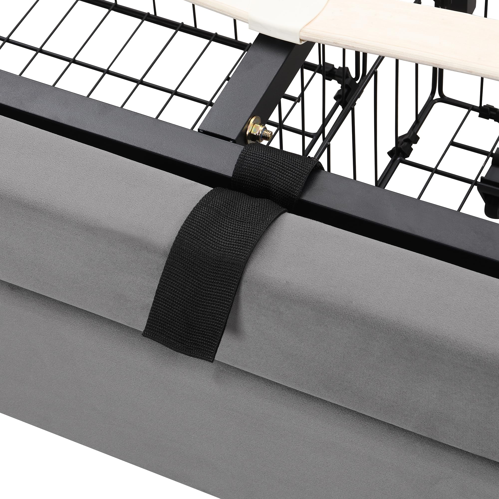 Dolamaní Letto Imbottito Grigio 180x200 Contenitore Tessuto