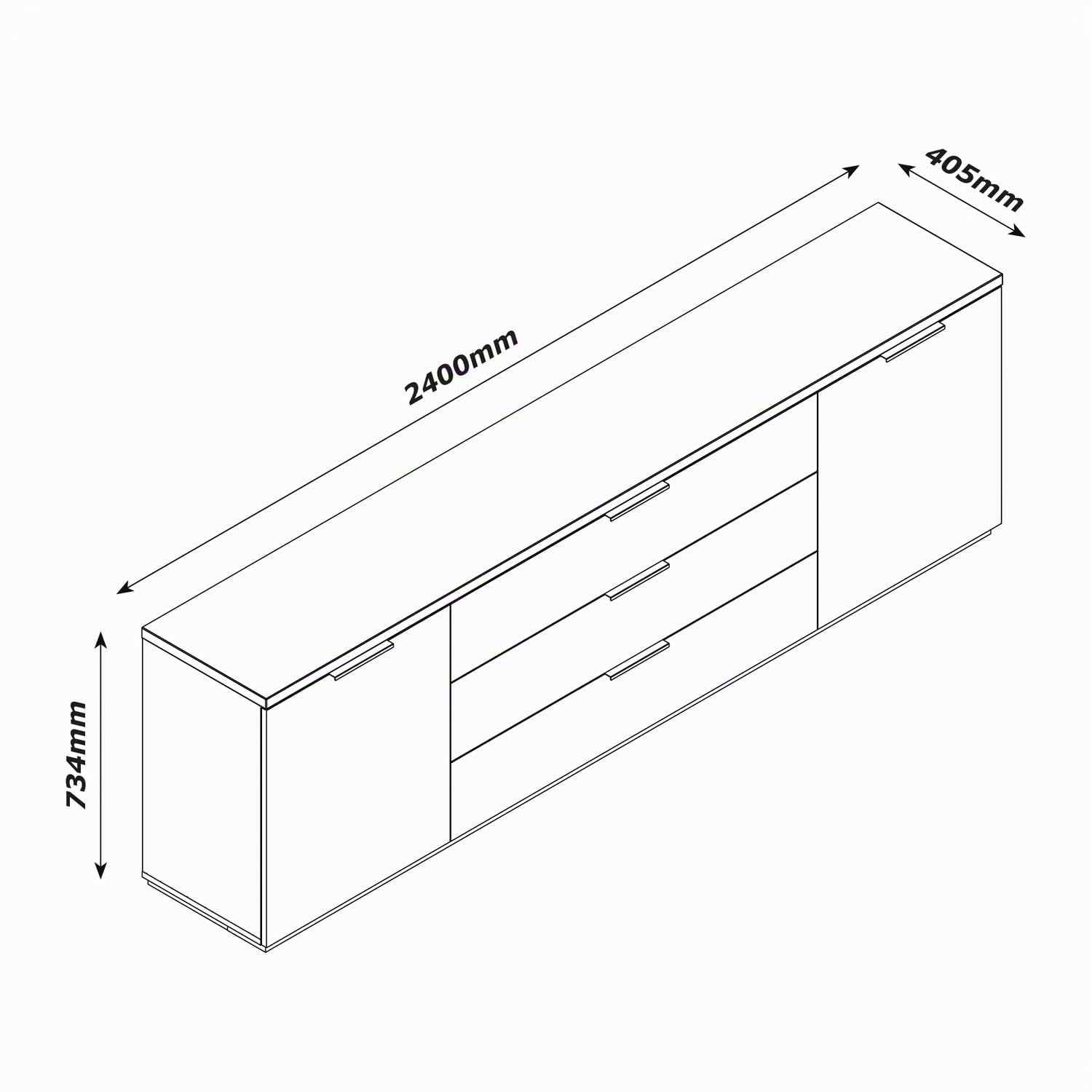 Composad Mundi 2 Ante 3 Cassetti Mobile Porta TV Rovere Bianco