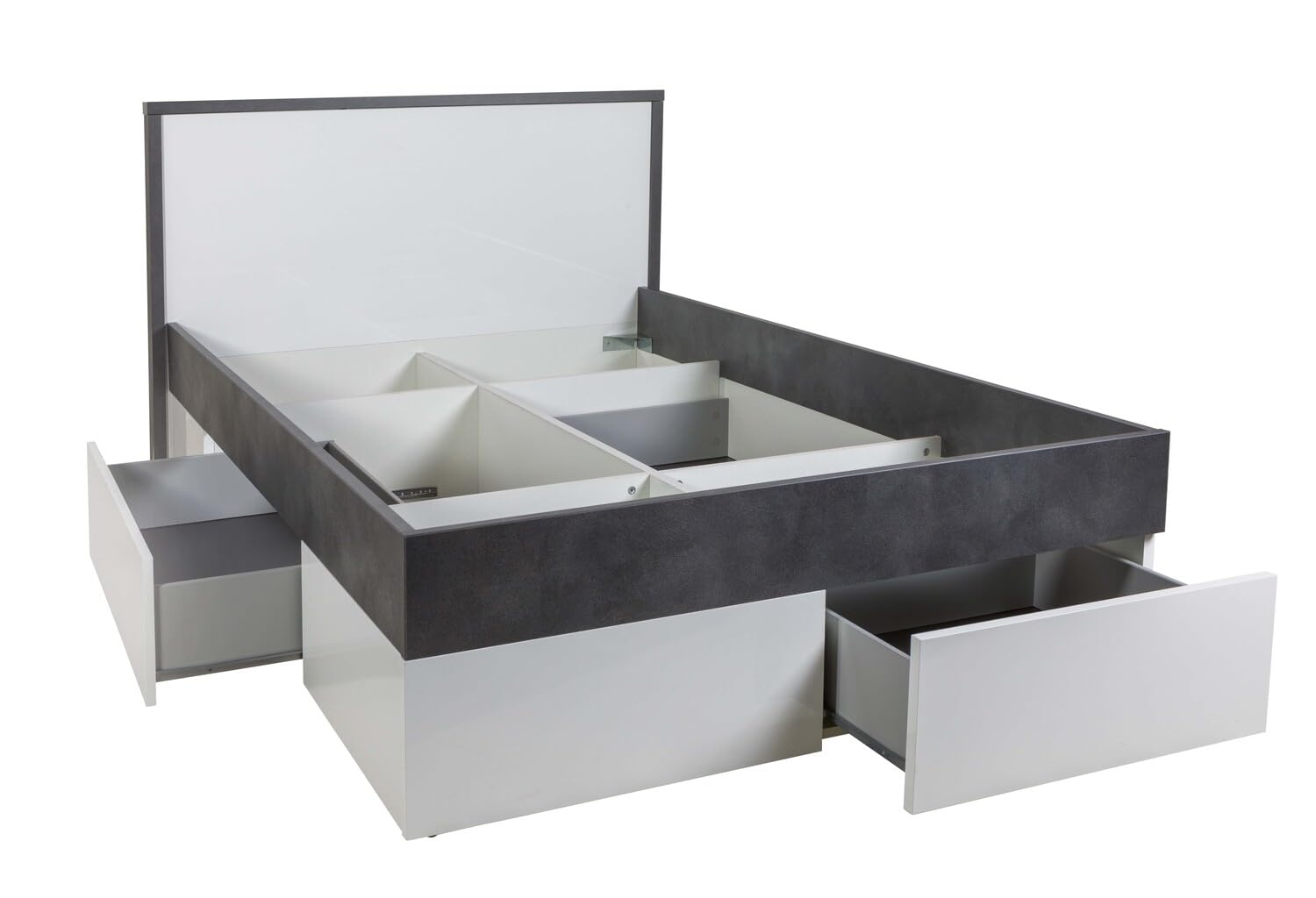 Composad Velata letto 1 piazza e mezza 4 cassetti bianco