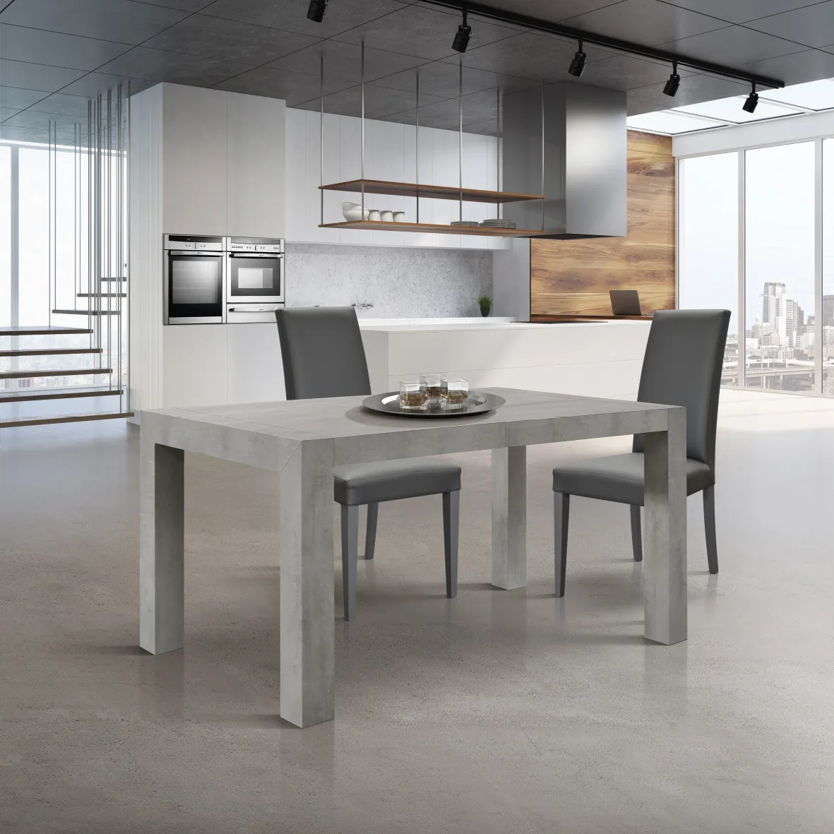 Epocantica Tavolo Allungabile Effetto Cemento 140-220 cm