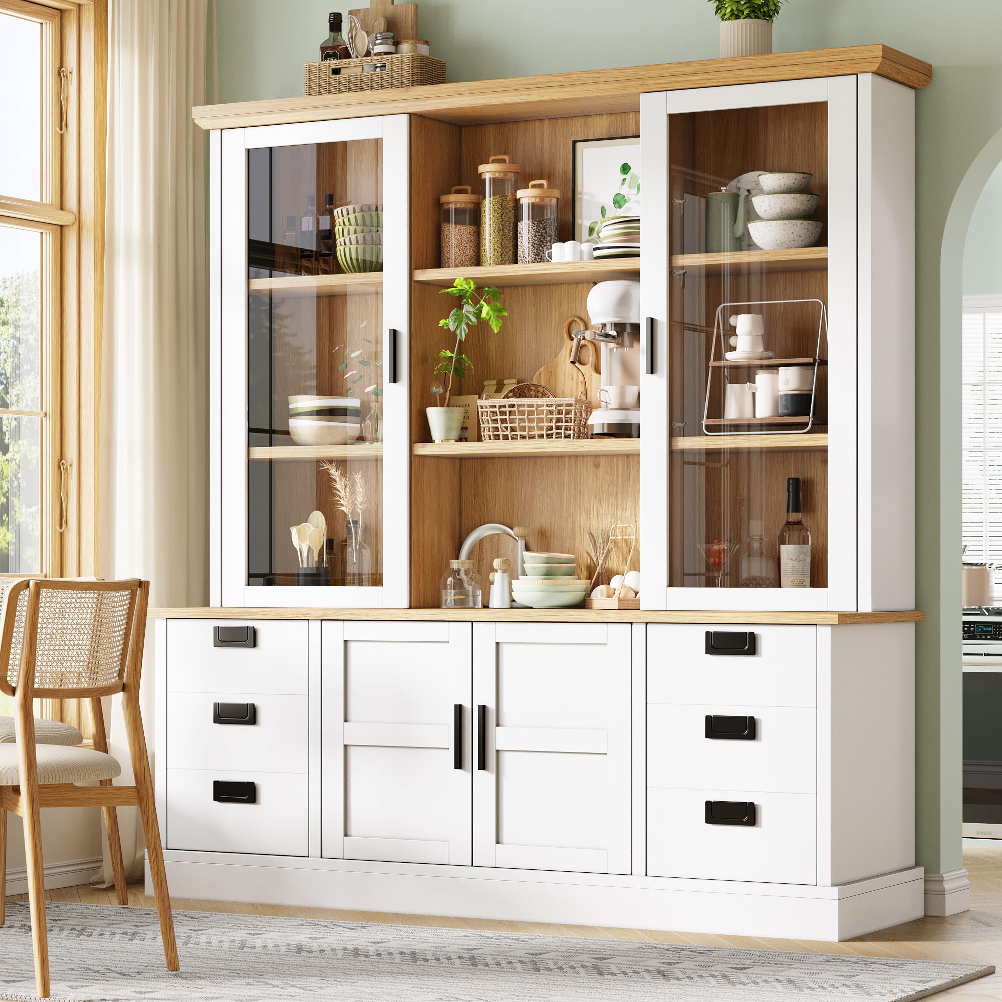 Dolamaní Credenza Alta 140x40x185 cm 6 Cassetti Vetro