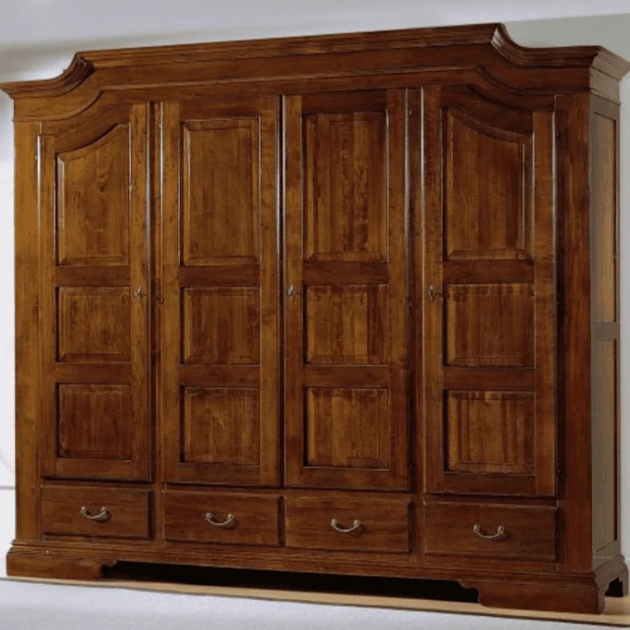 Epocantica Armadio Piemontese 4 Porte legno 4 cassetti