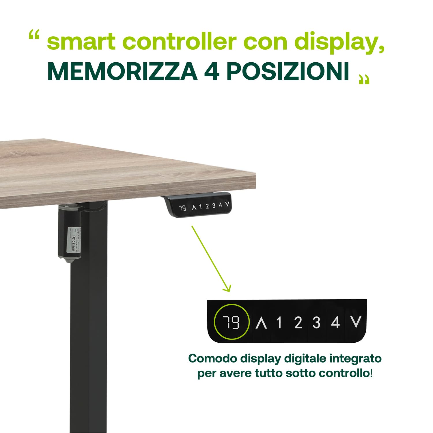 Composad Energia scrivania regolabile 150x69 rovere sonoma nero elettrica