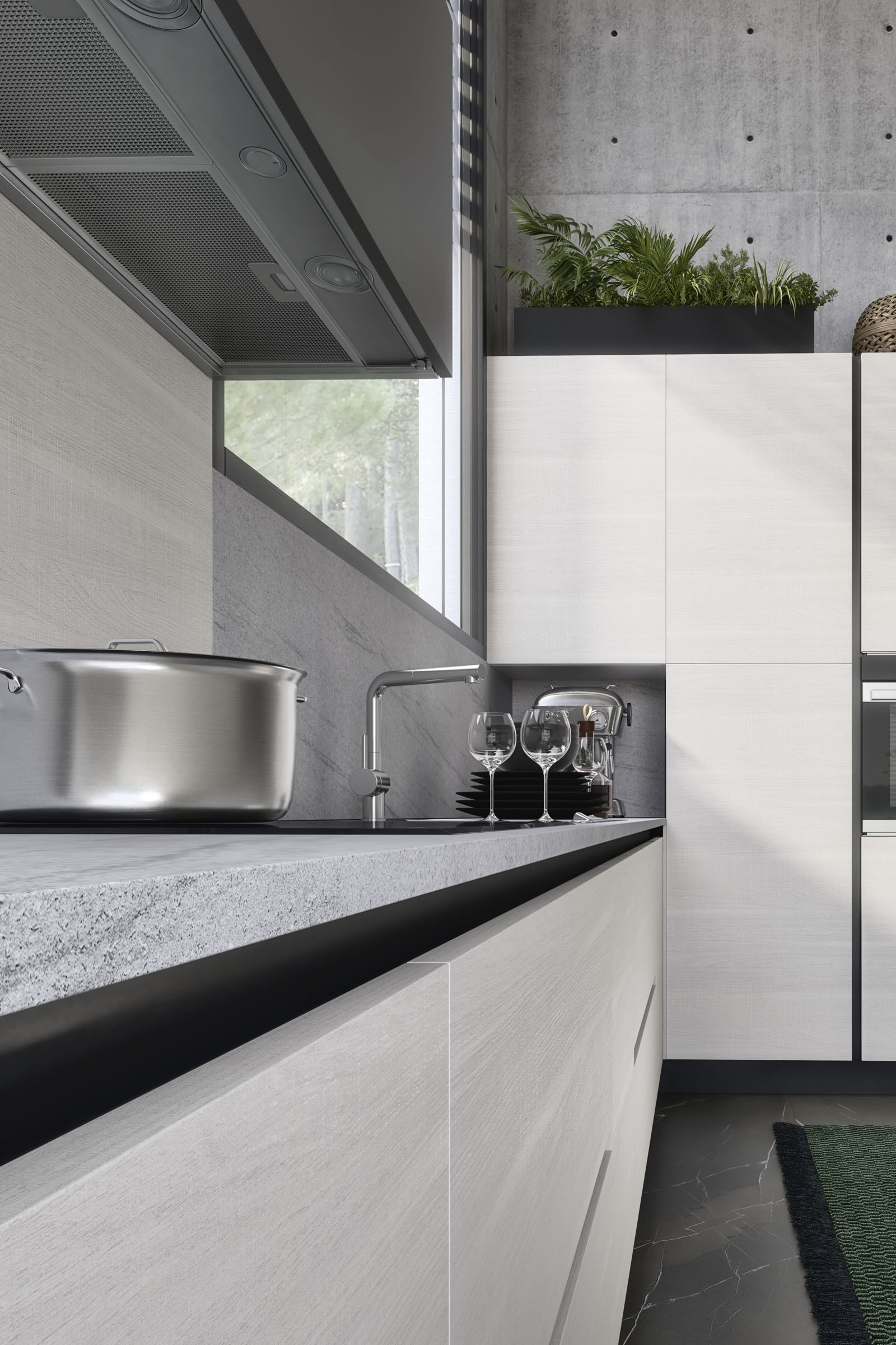 S75 Spot Noemi cucina Olmo Bianco 605 cm top Dolomite