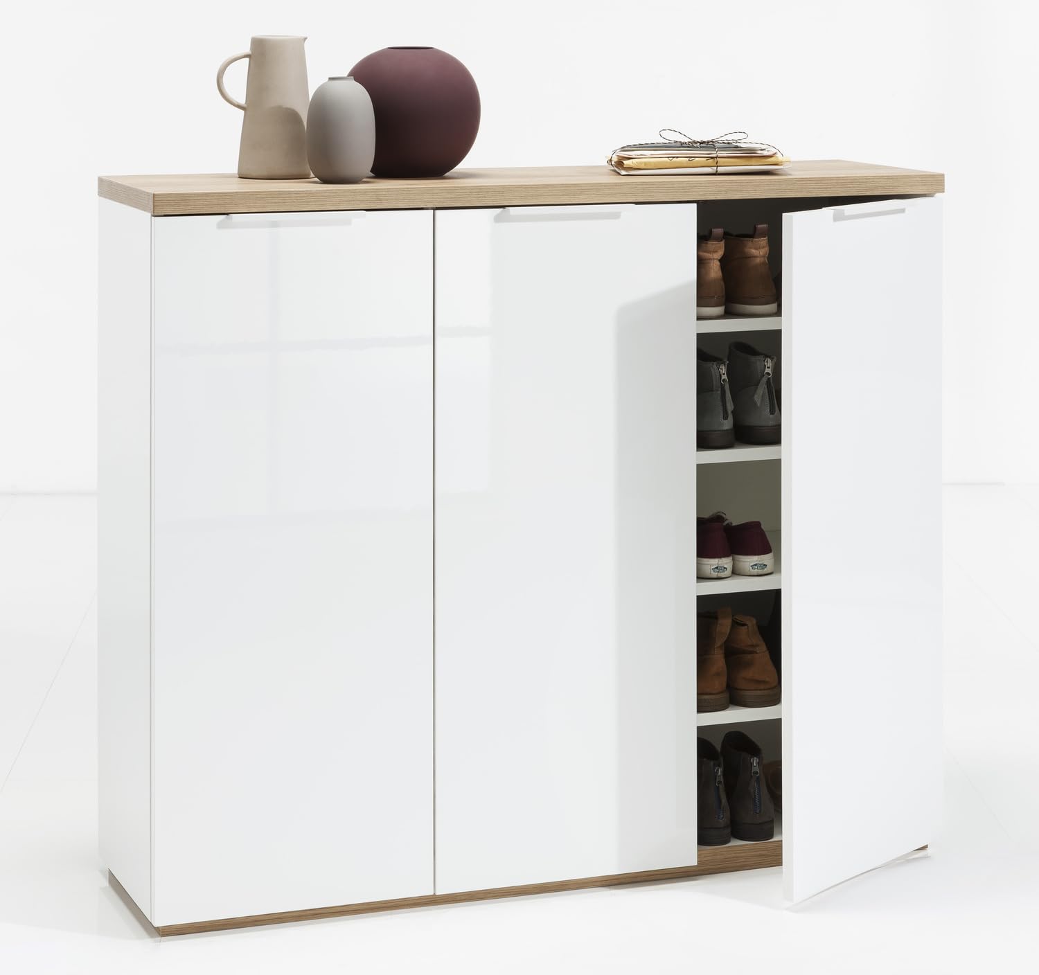 Composad Mundi Scarpiera 3 Ante Rovere Bianco 120 cm