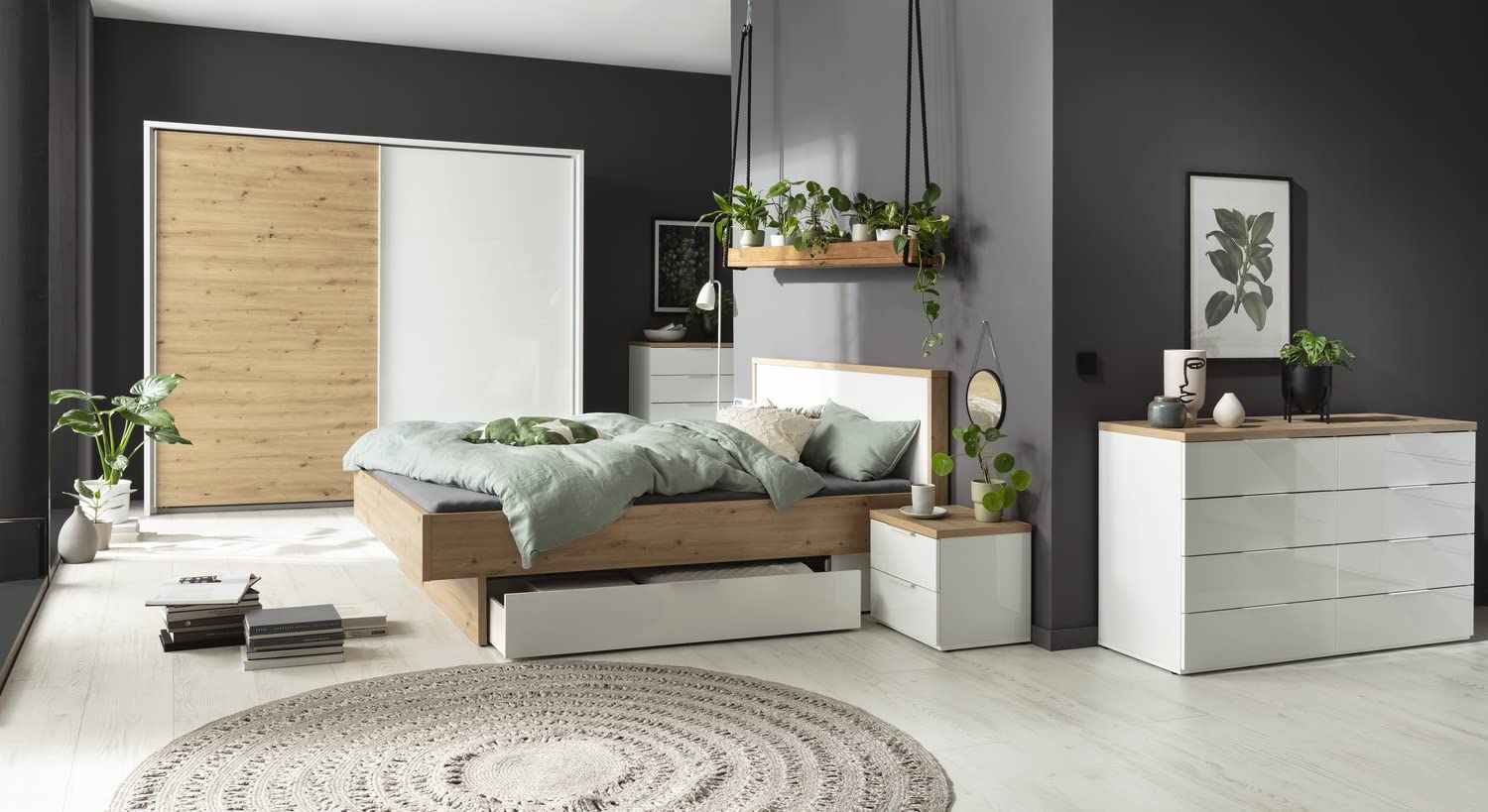 Composad Mundi letto matrimoniale rovere bianco 160x200 cm
